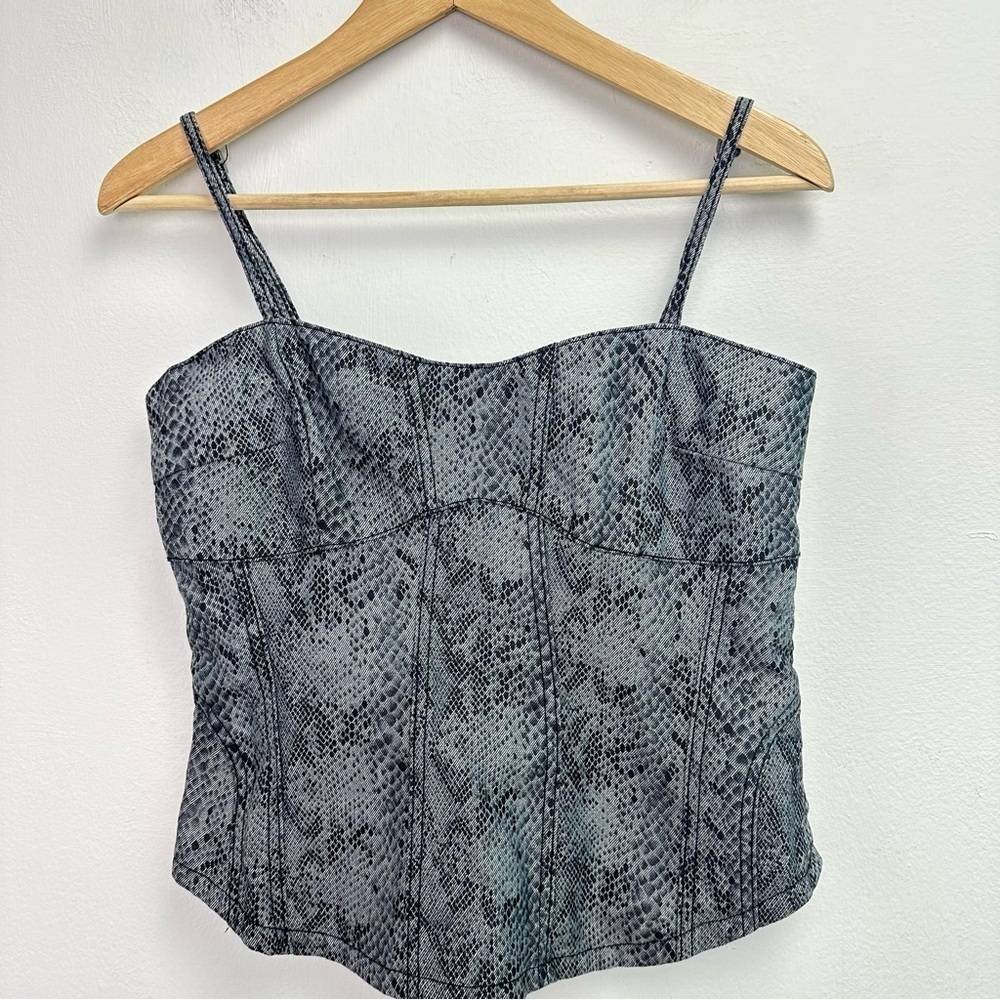 Bershka Denim Corset Top Size Large
